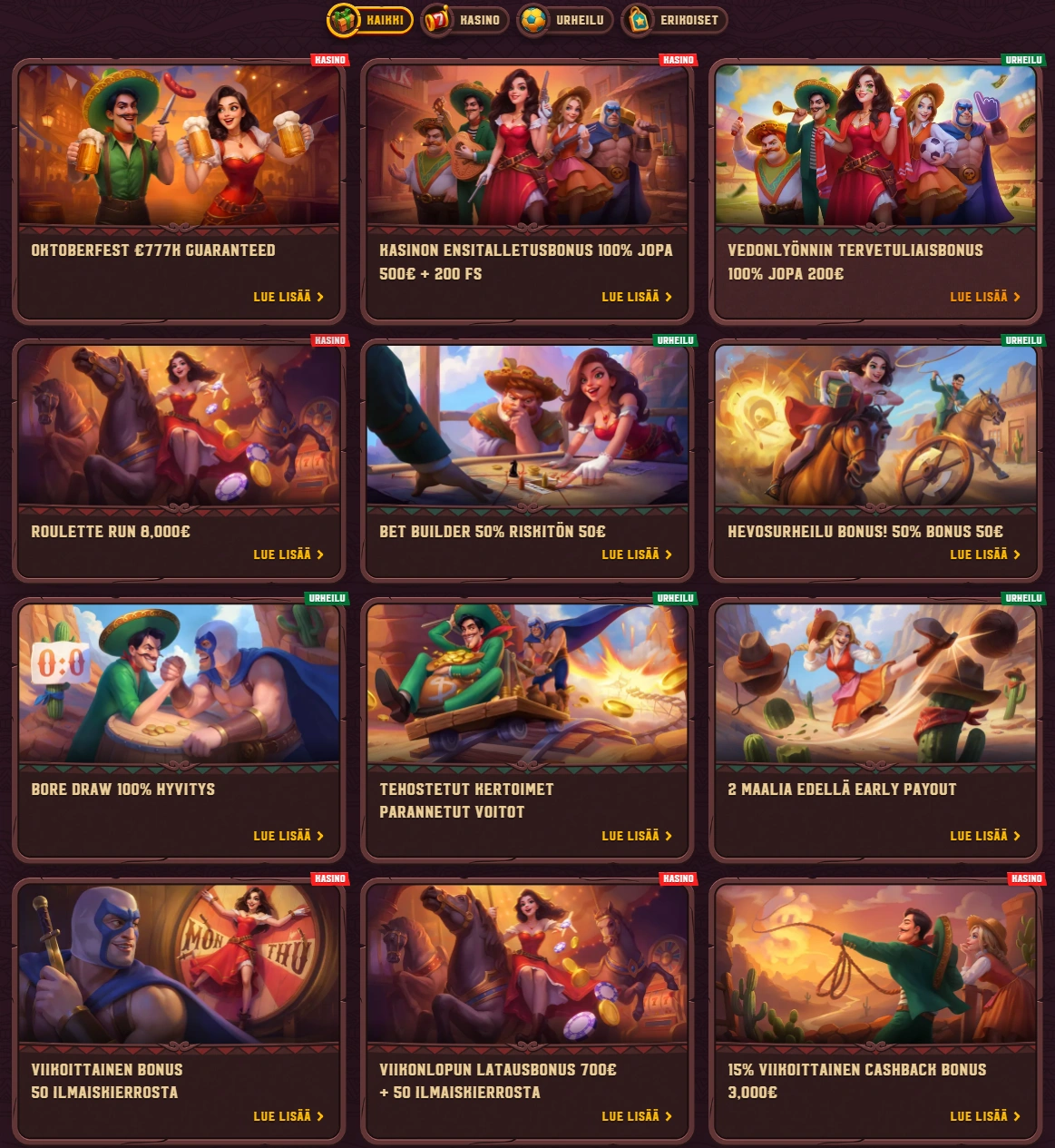 Bonukset ja Kampanjat 5Gringos Casinolla